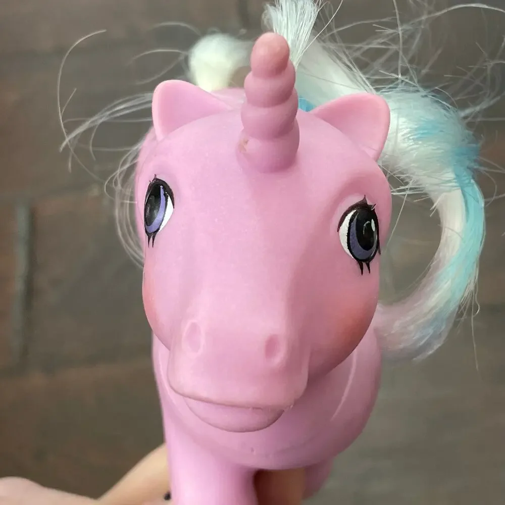 My Little Pony Milky Way w/ Brush G1 MLP Pink Unicorn w/ Stars Vintage 1987 Toy
